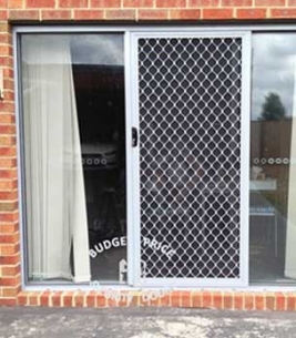 Diamond Grille Sliding Door With Side Panels