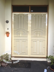 Cast Grille Flower Security Double Doors