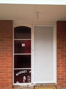 Diamond Security Door Single Glass Panel